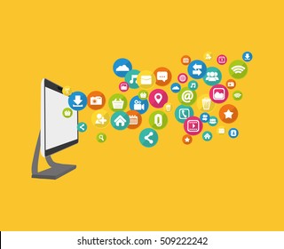 Social media networking icon vector illustration graphic design