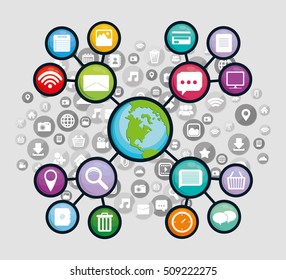 Social media networking icon vector illustration graphic design