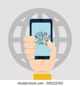 Social media networking icon vector illustration graphic design