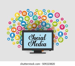 Social media networking icon vector illustration graphic design
