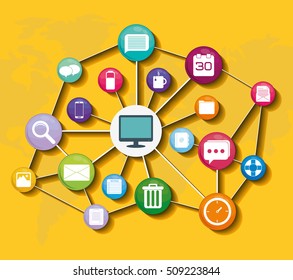Social media networking icon vector illustration graphic design