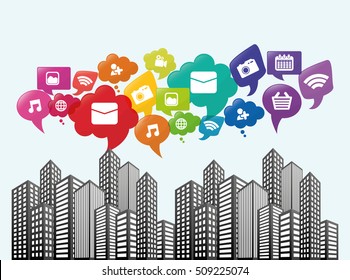 Social media networking icon vector illustration graphic design