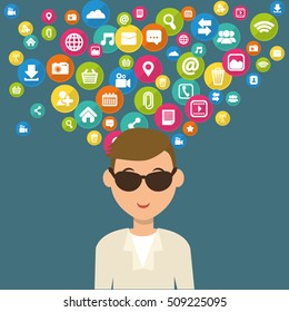 Social media networking icon vector illustration graphic design
