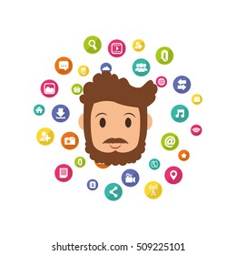 Social media networking icon vector illustration graphic design