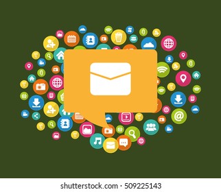 Social media networking icon vector illustration graphic design