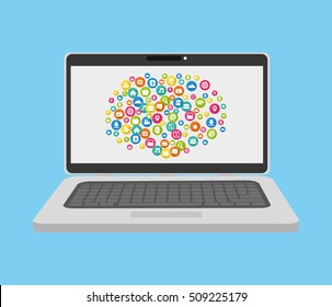 Social media networking icon vector illustration graphic design