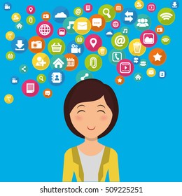 Social media networking icon vector illustration graphic design