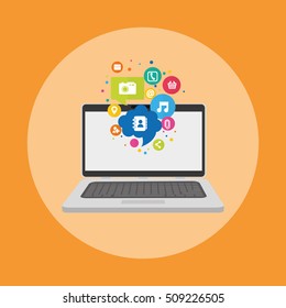 Social media networking icon vector illustration graphic design
