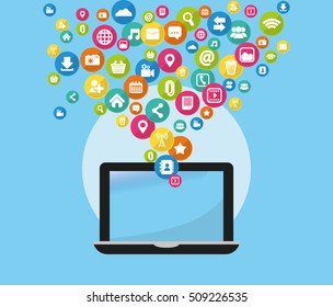 Social media networking icon vector illustration graphic design