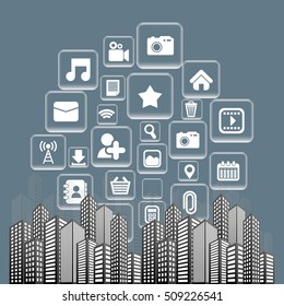 Social media networking icon vector illustration graphic design