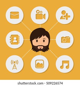 Social media networking icon vector illustration graphic design