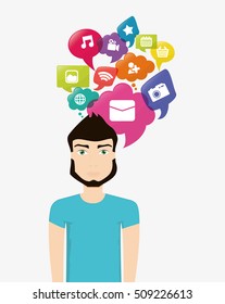 Social media networking icon vector illustration graphic design