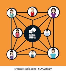 Social media networking icon vector illustration graphic design
