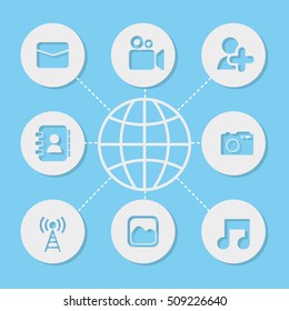 Social media networking icon vector illustration graphic design