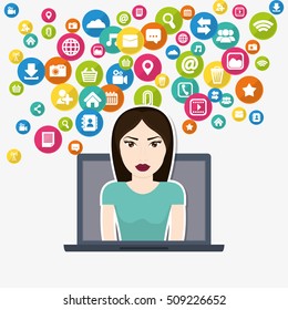 Social media networking icon vector illustration graphic design