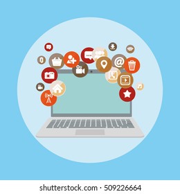 Social media networking icon vector illustration graphic design