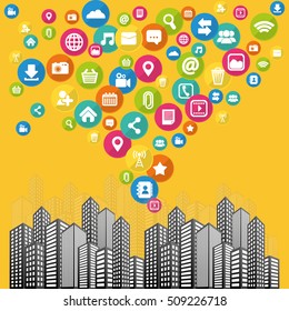 Social media networking icon vector illustration graphic design