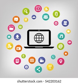 Social media and networking icon vector illustration graphic design