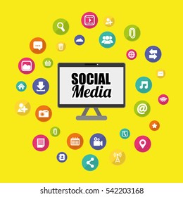 Social media and networking icon vector illustration graphic design