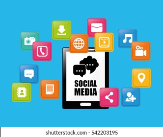 Social media and networking icon vector illustration graphic design