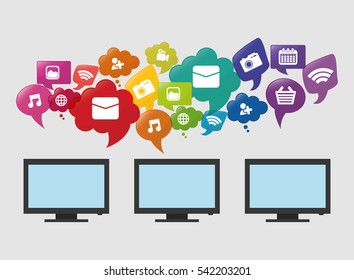 Social media and networking icon vector illustration graphic design