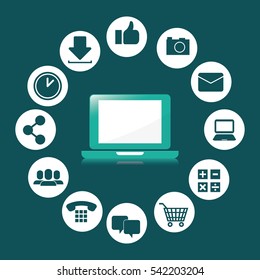 Social media and networking icon vector illustration graphic design