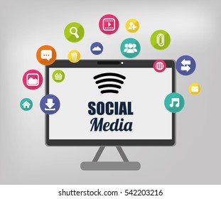 Social media and networking icon vector illustration graphic design