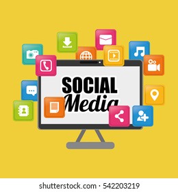 Social media and networking icon vector illustration graphic design