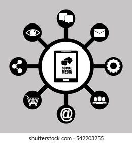 Social media and networking icon vector illustration graphic design