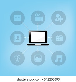 Social media and networking icon vector illustration graphic design