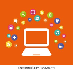 Social media and networking icon vector illustration graphic design