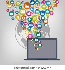 Social media and networking icon vector illustration graphic design