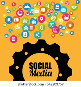 Social media and networking icon vector illustration graphic design