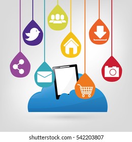 Social media and networking icon vector illustration graphic design