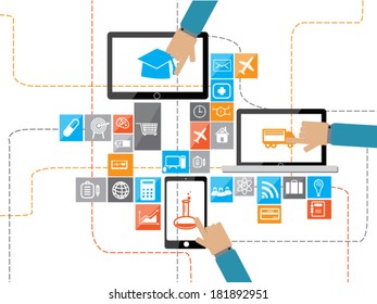 Social media networking,creative idea,Vector illustration template design 