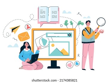 Social media and networks isolated design element set collections. Vector graphic design illustration