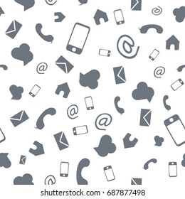 Social media networks. Seamless pattern with social media icons - vector background