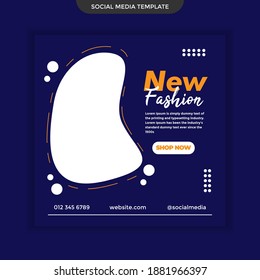 Social Media New Fashion Blue Background. Premium Vector Illustration Easy to Edit
