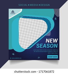 Social media new season post banner template 