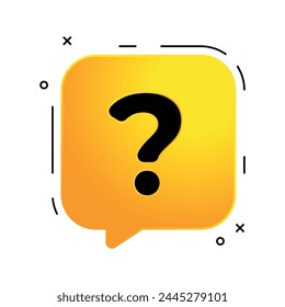 Social-Media-Benachrichtigungssymbol, Sprechblase mit Fragezeichen. Bilder, die ohne Verwendung irgendeiner Form von KI hergestellt werden. Software