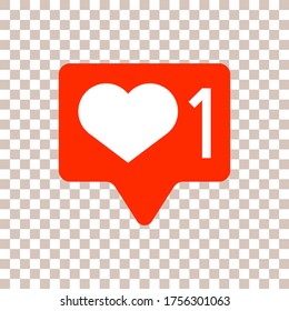 Social media notification icon. Follow, comment, like icon. Vector illustration