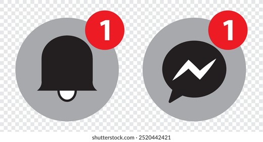 Social media notification icon. Follow, comment, like icon. Vector illustration. EPS 10.