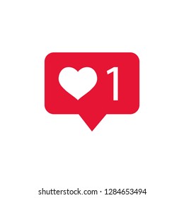 Social media notification icon. Vector illustration on a white background.