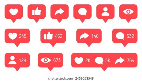 social media notification icon vector