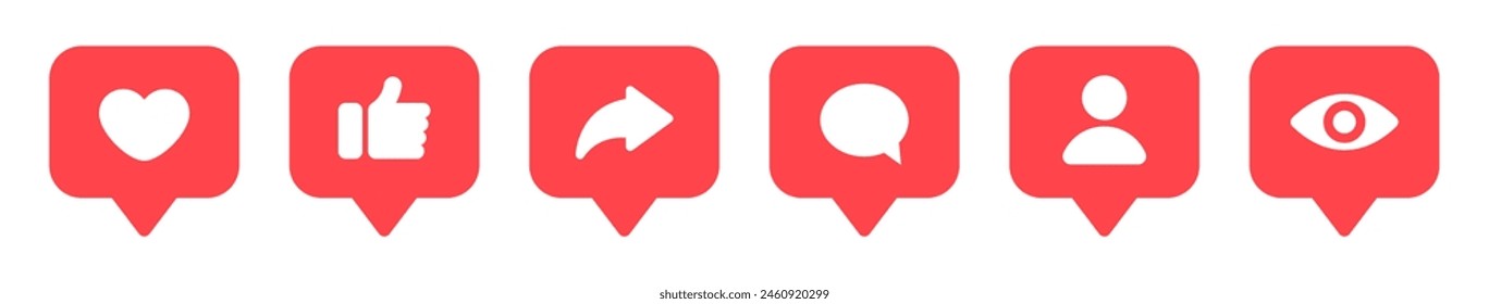 social media notification icon vector