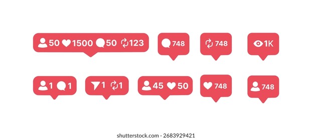 Icono de notificación de redes sociales Vector