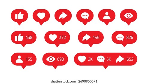 Icono de notificación de redes sociales Vector