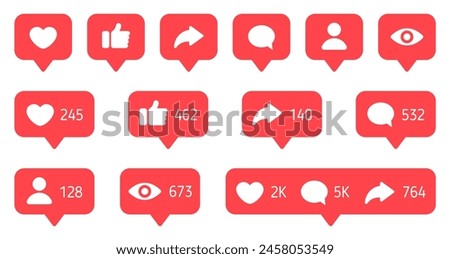 social media notification icon vector