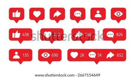 social media notification icon vector
