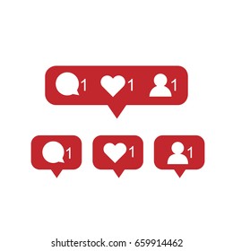 Social Media Notification Icons Flat Design Stock Vector (Royalty Free ...